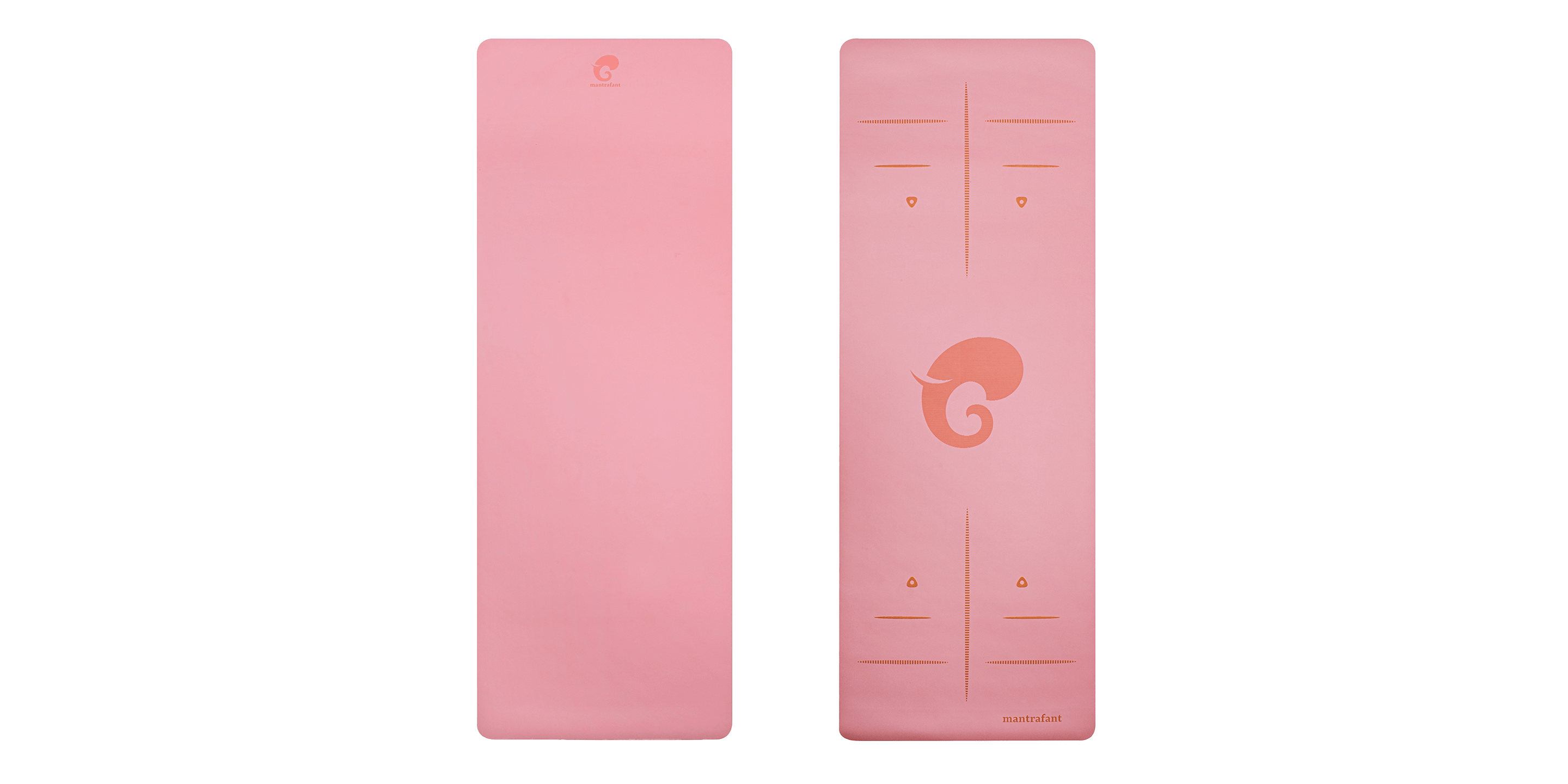 Nachhaltig rutschfeste Yogamatte pink mit Elefant